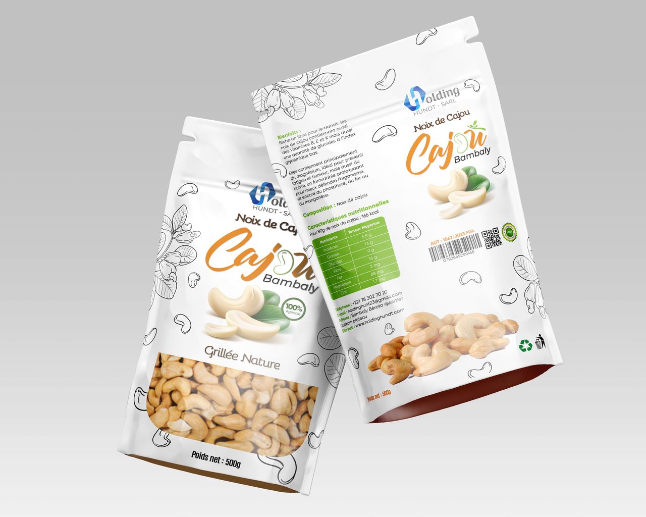 Cajou grillée nature 500g